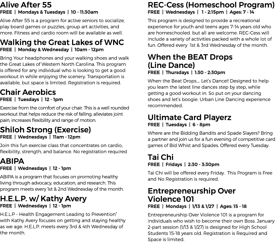 Alive After 55 FREE | Mondays & Tuesdays | 10 11:30am Alive After 55 is a program for active seniors to socialize, pl...